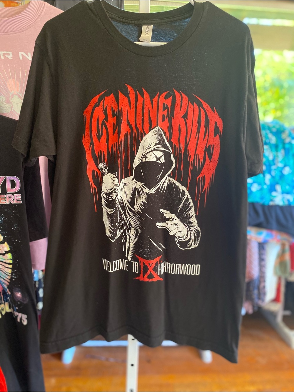 Ice Nine Kills - Tultex Black Short-Sleeve Tee with Red & White Horror Graphic